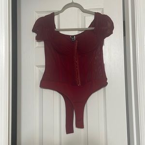 red boned body suit